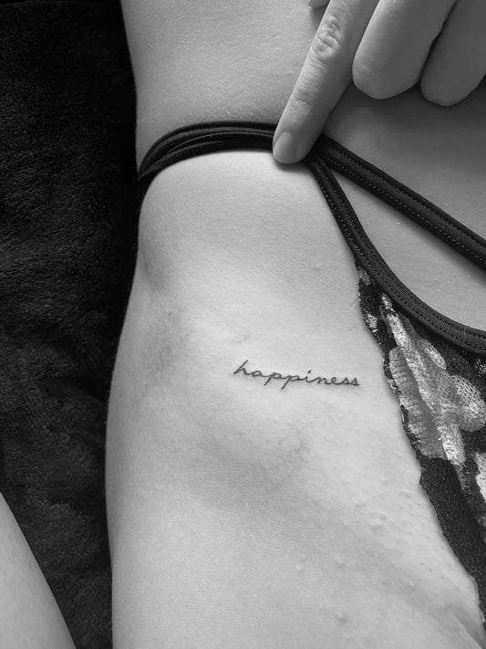 Tattoo: Happiness B&W