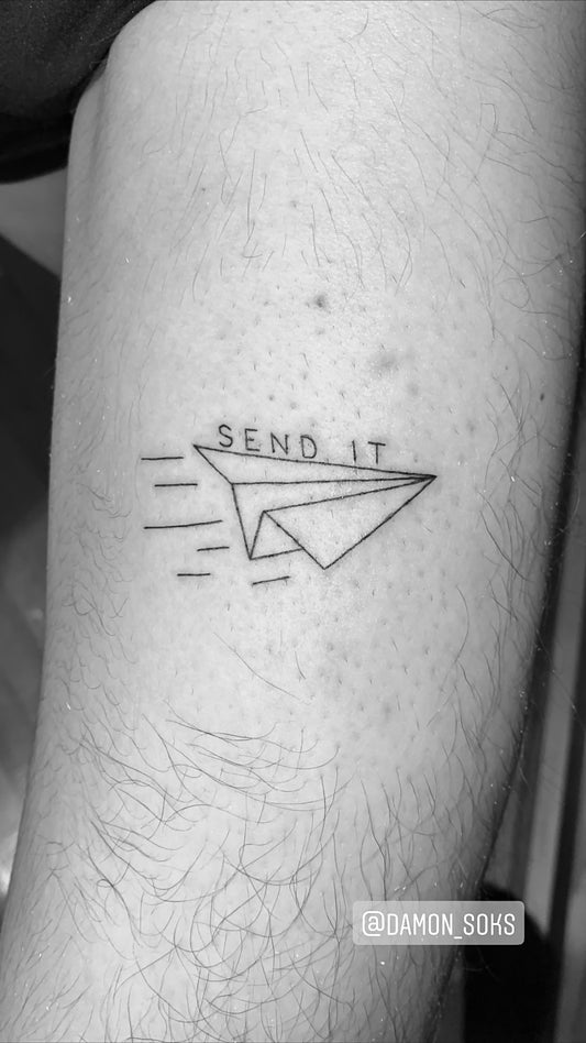 Tattoo: Paper Airplane B&W